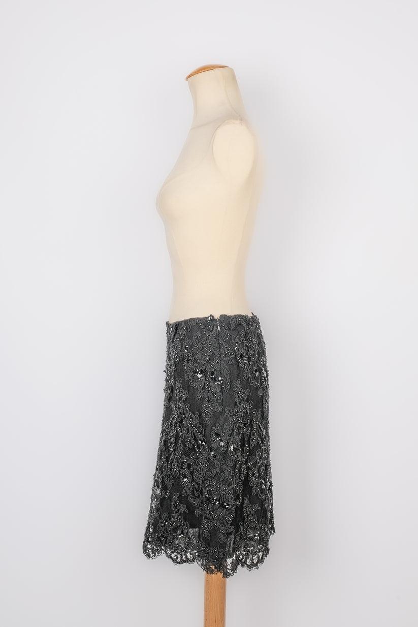 Women's Christian Lacroix Black Lace Skirt  For Sale