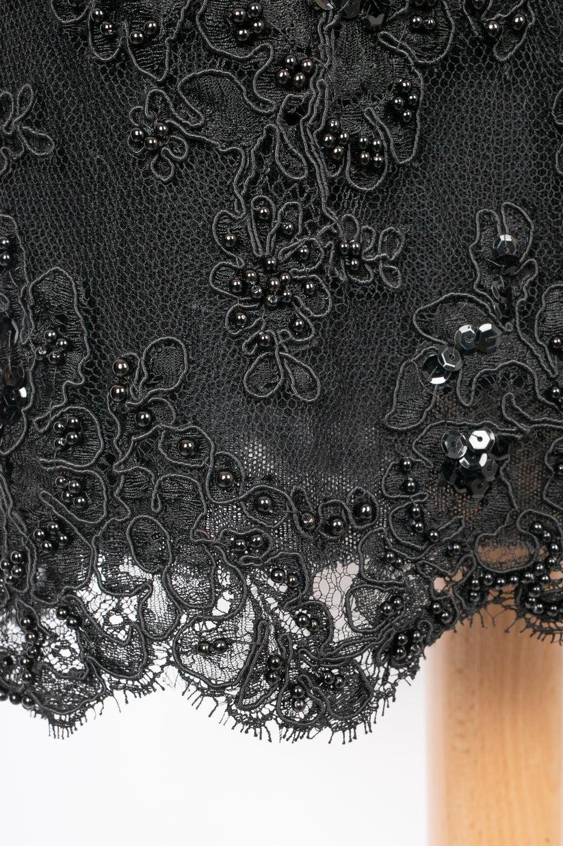 Christian Lacroix Black Lace Skirt  For Sale 1