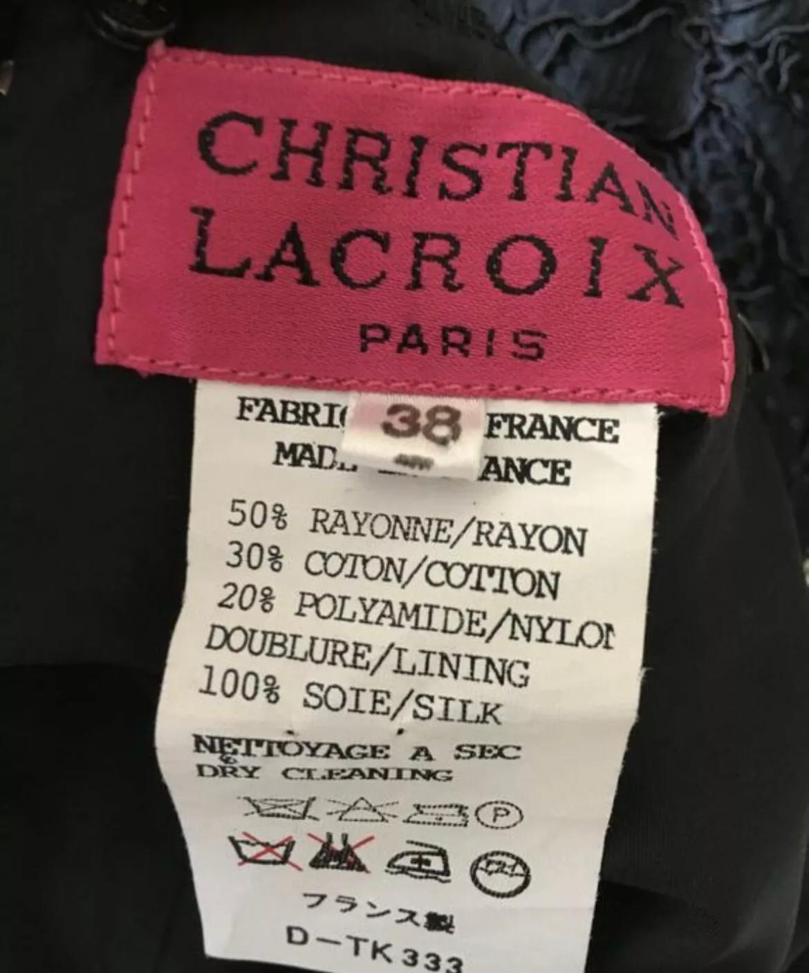 Christian Lacroix Black Lace Strapless Mini Dress XS 1
