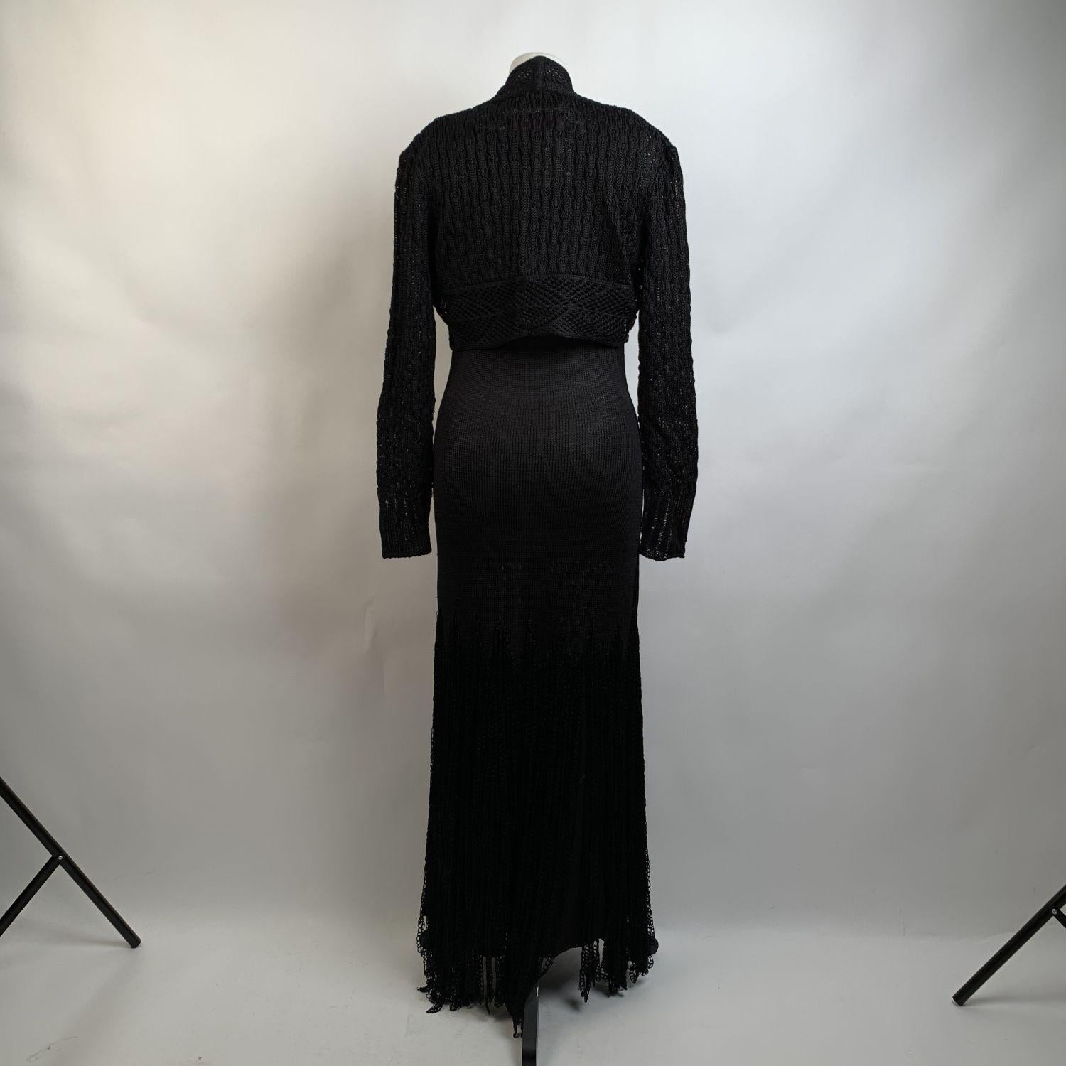 Women's Christian Lacroix Black Light Weight Knit Maxi Dress with Jacket