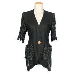 Christian Lacroix giacca di lino nero anni '90