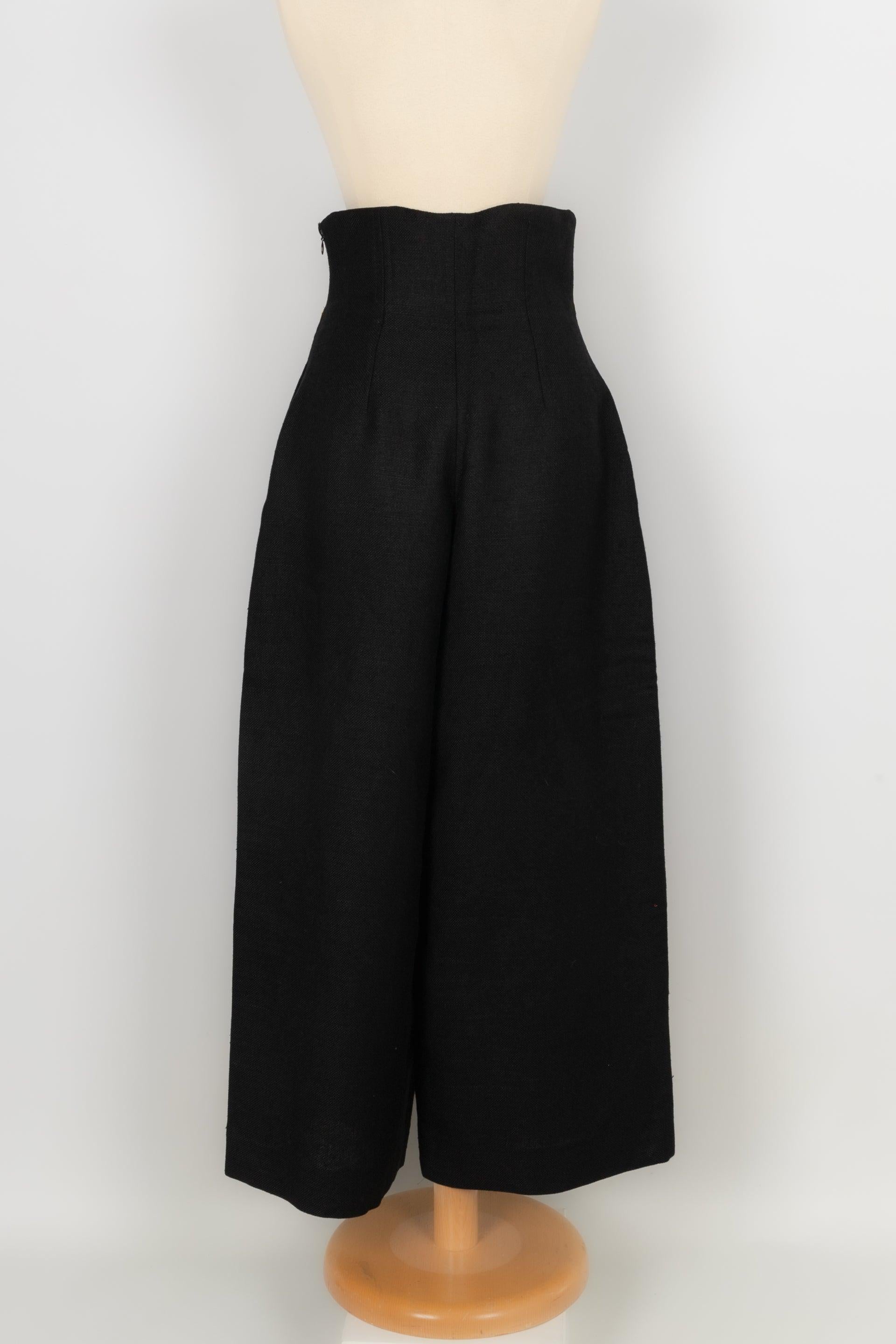 Christian Lacroix Black Linen Pants, 1993 In Excellent Condition For Sale In SAINT-OUEN-SUR-SEINE, FR