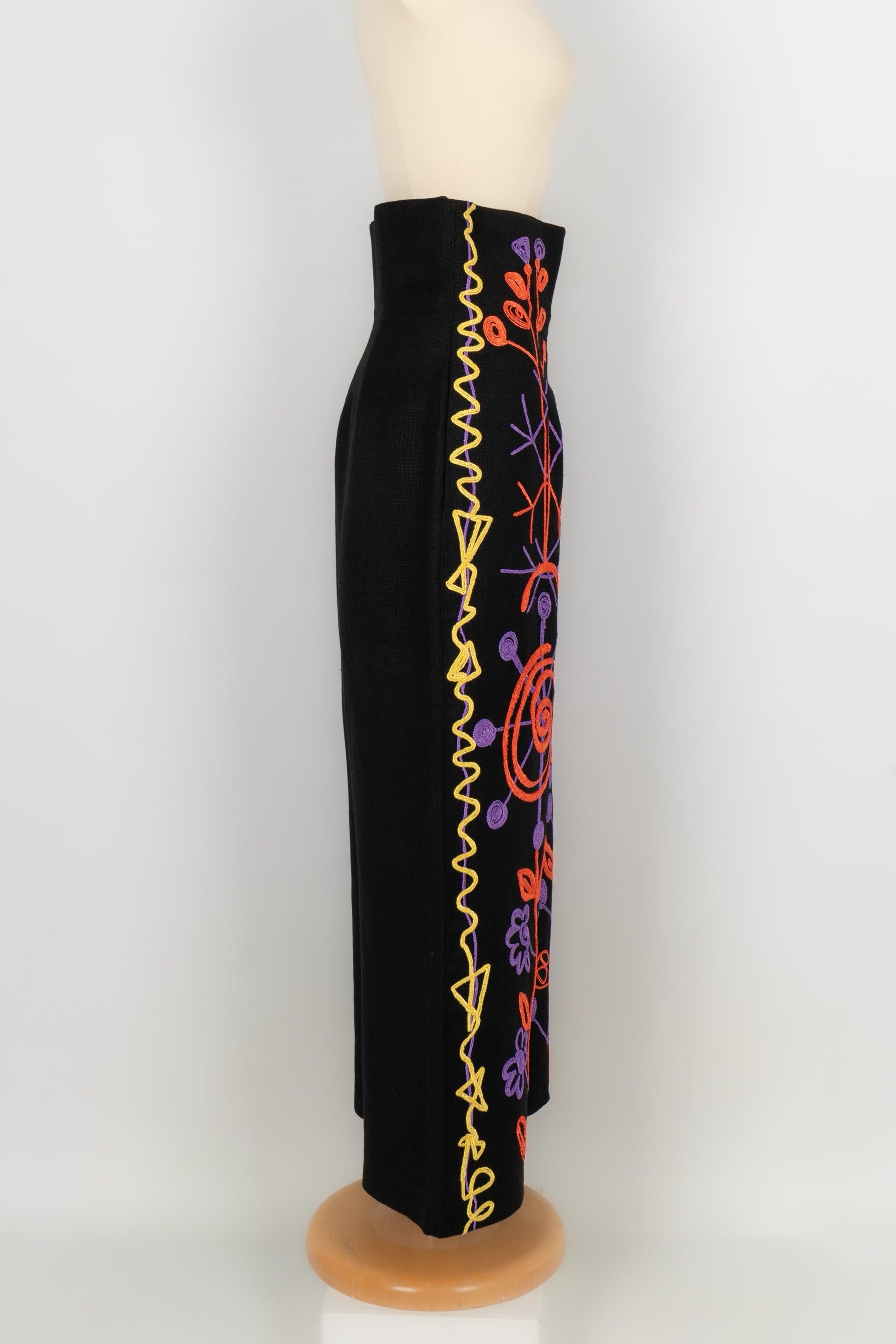 Women's Christian Lacroix Black Linen Pants, 1993 For Sale