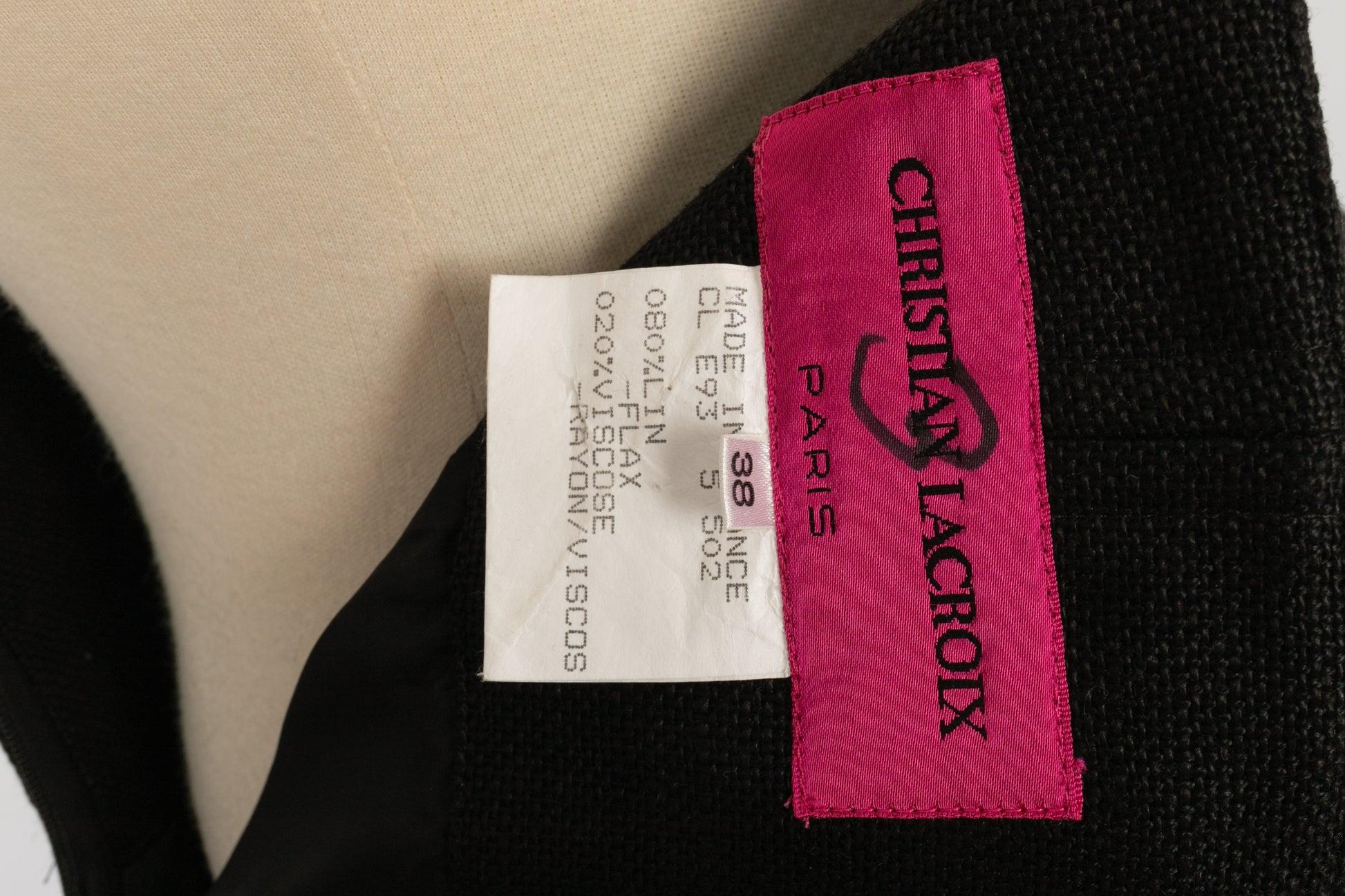 Pantalon en lin noir de Christian Lacroix, 1993 en vente 2