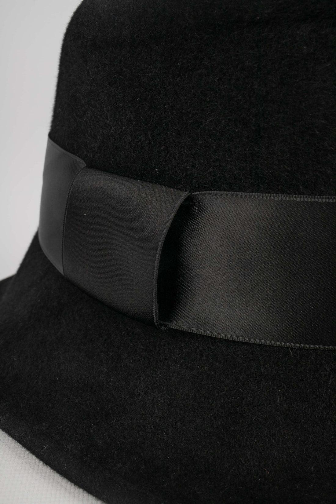 Christian Lacroix Black Moleskin Hat For Sale 1