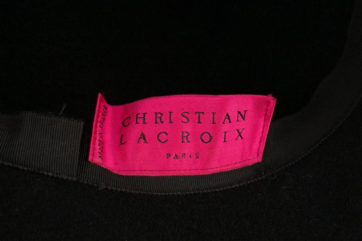 Christian Lacroix Black Moleskin Hat For Sale 4