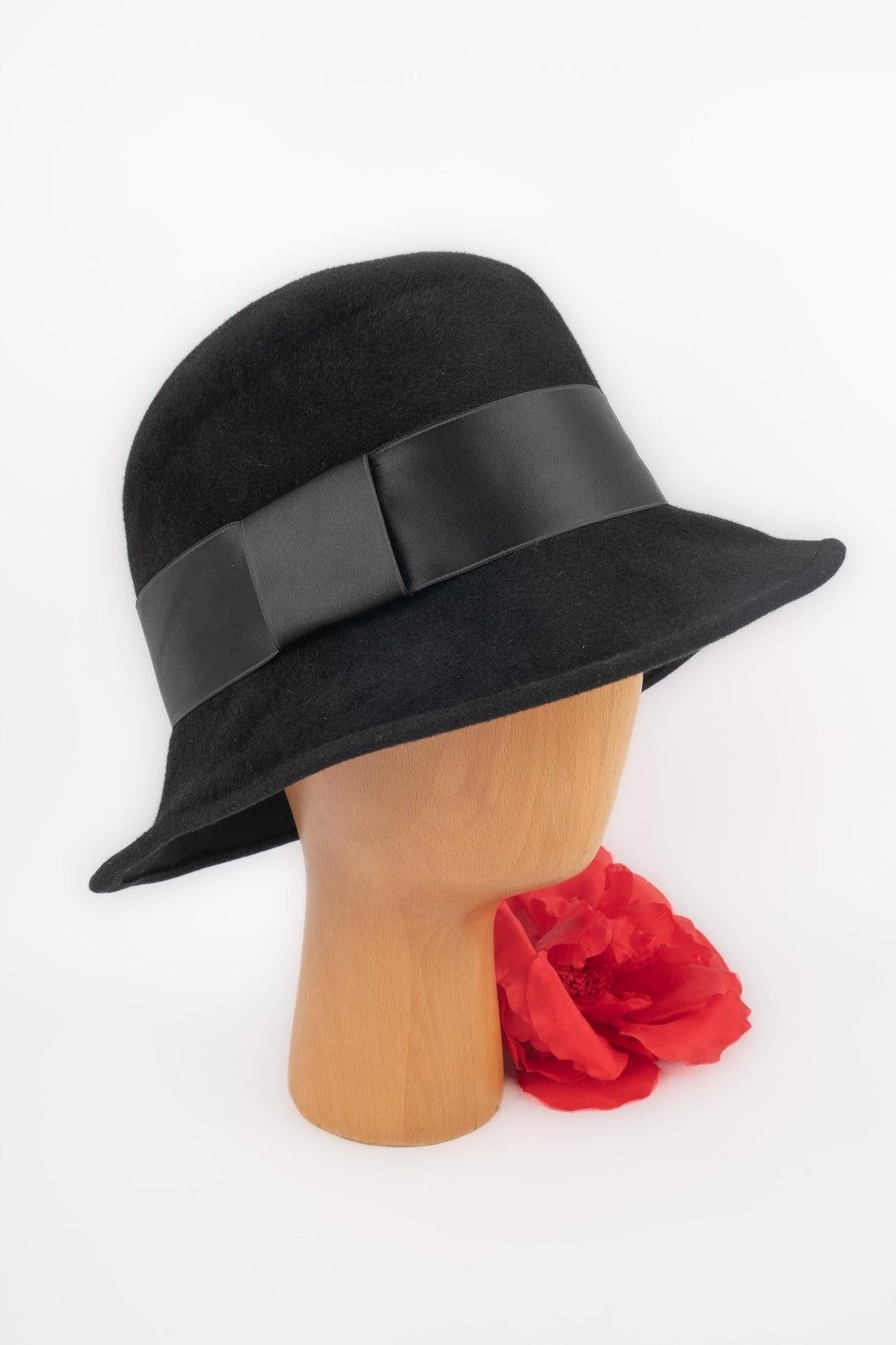 Christian Lacroix Black Moleskin Hat For Sale 5