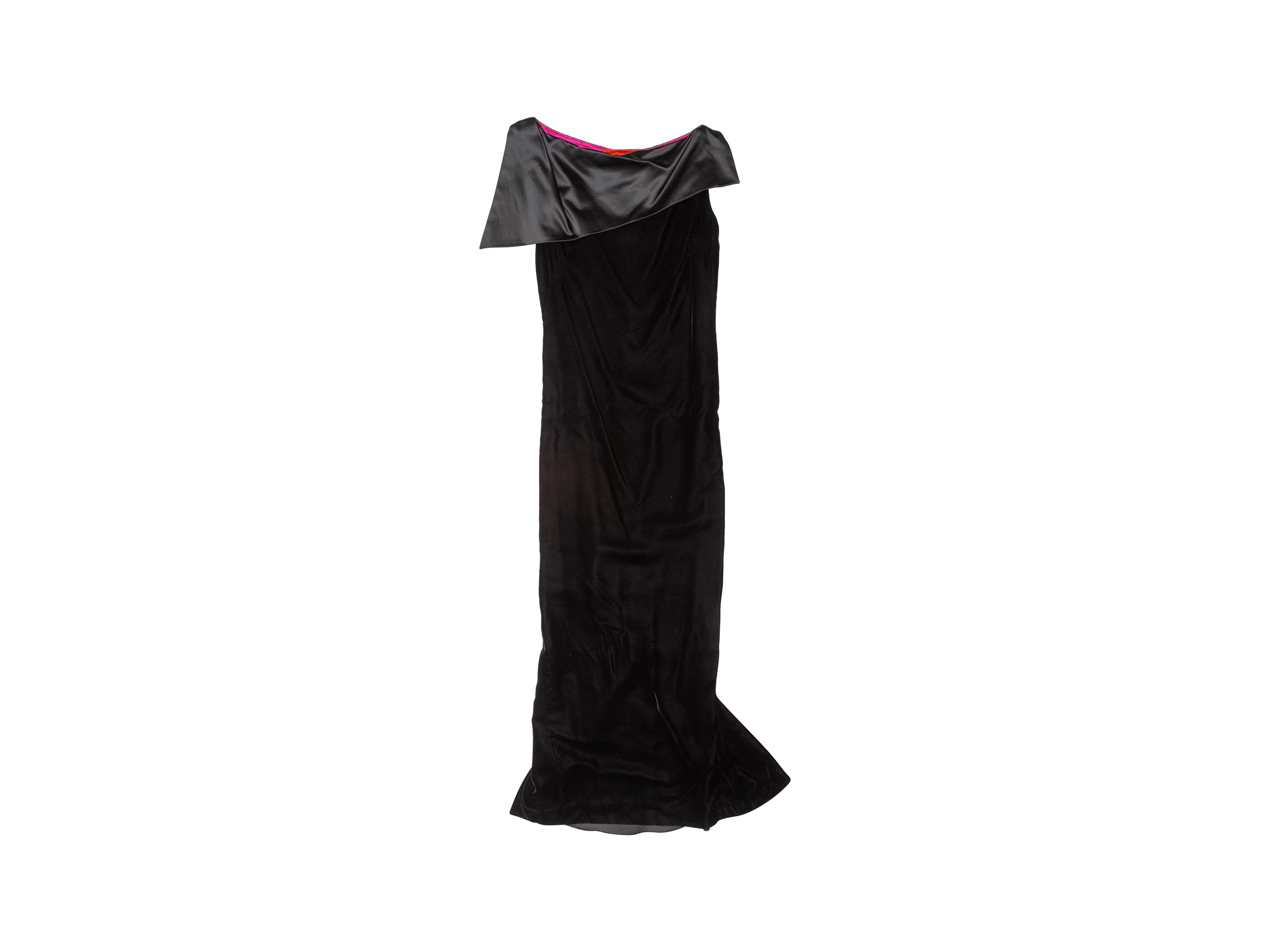 Women's Christian Lacroix Black Off-The-Shoulder Velvet Gown