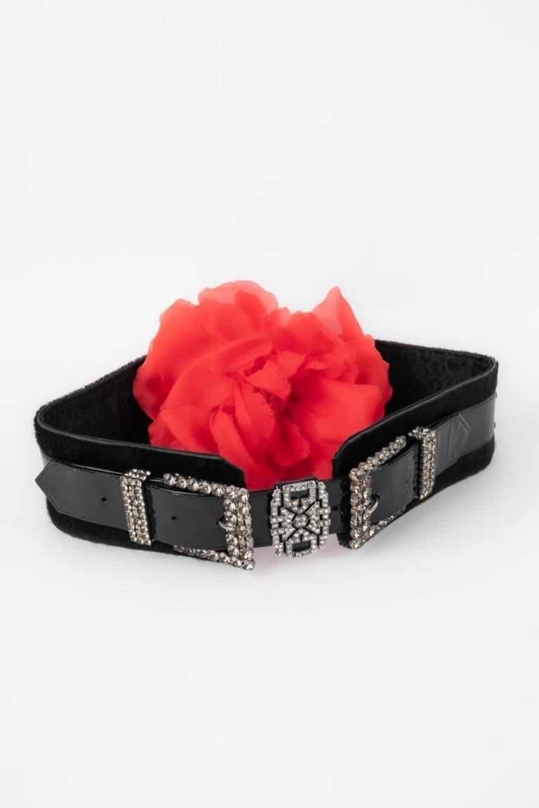 Christian Lacroix Black Patent Leather Belt 6