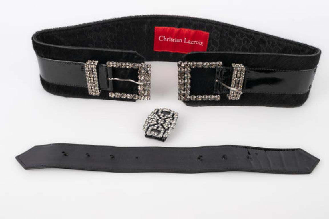 Women's Christian Lacroix Black Patent Leather Belt