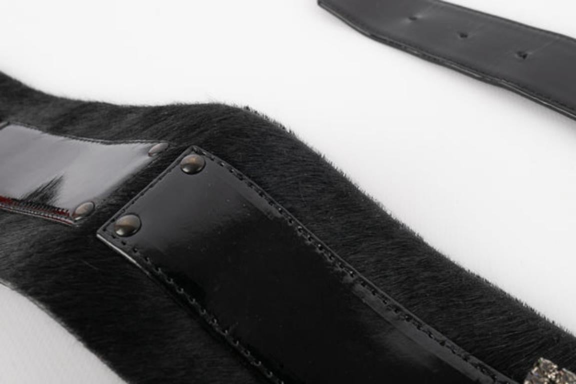 Christian Lacroix Black Patent Leather Belt 1