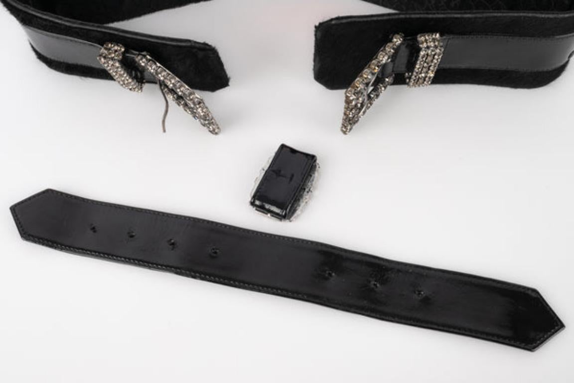 Christian Lacroix Black Patent Leather Belt 4