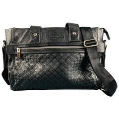 CHRISTIAN LACROIX Black Pebble Grain Leather Tote Bag