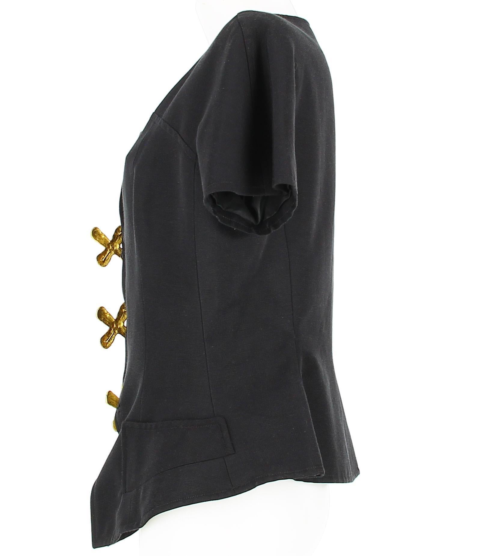 Men's Christian Lacroix Black Short Sleeve Jacket For Sale