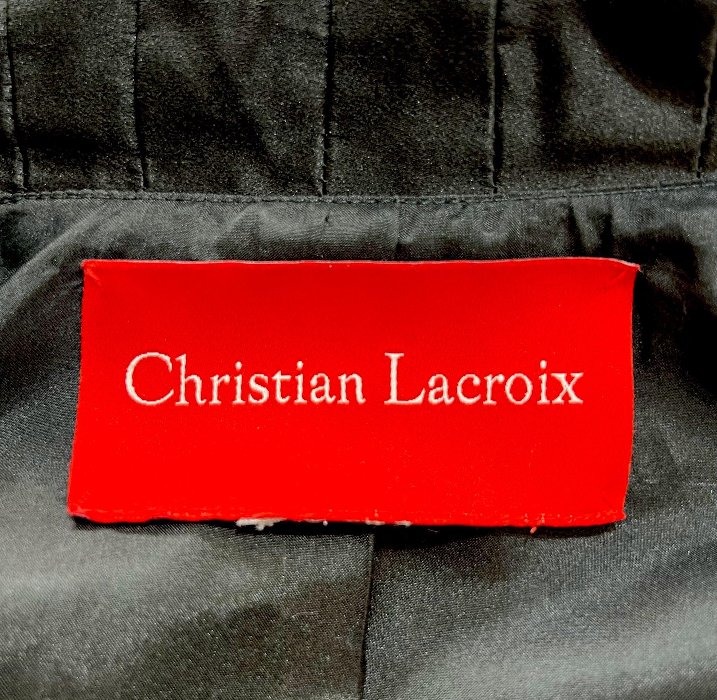Christian Lacroix Schwarze Seidenjacke und Shorts Abendensemble, 1980er Jahre Damen im Angebot