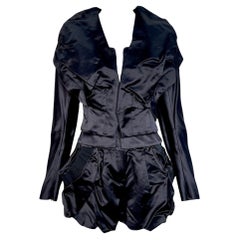 Christian Lacroix Schwarze Seidenjacke und Shorts Abendensemble, 1980er Jahre