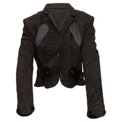 Christian Lacroix Black Tweed Faux Harness Blazer