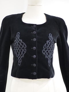 Christian Lacroix black velvet bolero jacket NWOT