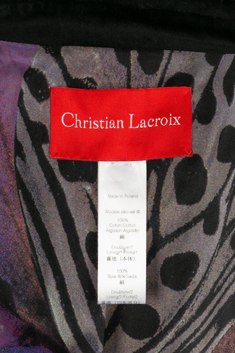 Christian Lacroix Veste en velours noir avec doublure en soie en vente 5