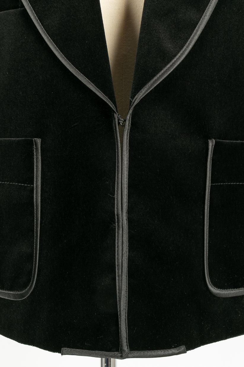 Christian Lacroix Black Velvet Jacket with Silk Lining For Sale 1
