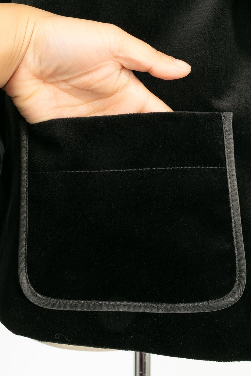 Christian Lacroix Black Velvet Jacket with Silk Lining For Sale 2