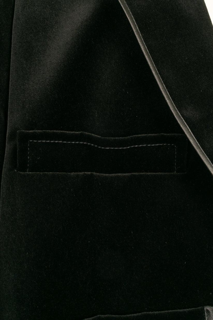 Christian Lacroix Veste en velours noir avec doublure en soie en vente 2