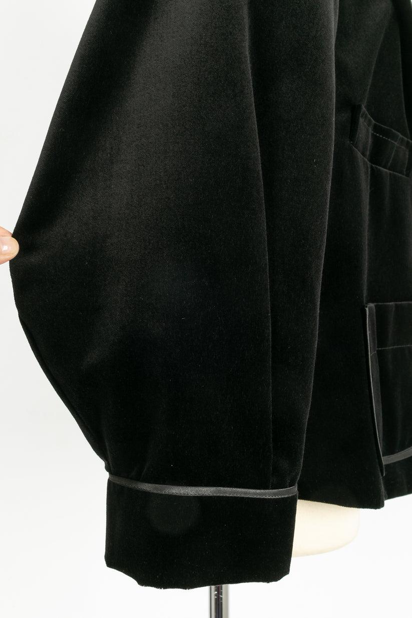 Christian Lacroix Black Velvet Jacket with Silk Lining For Sale 5