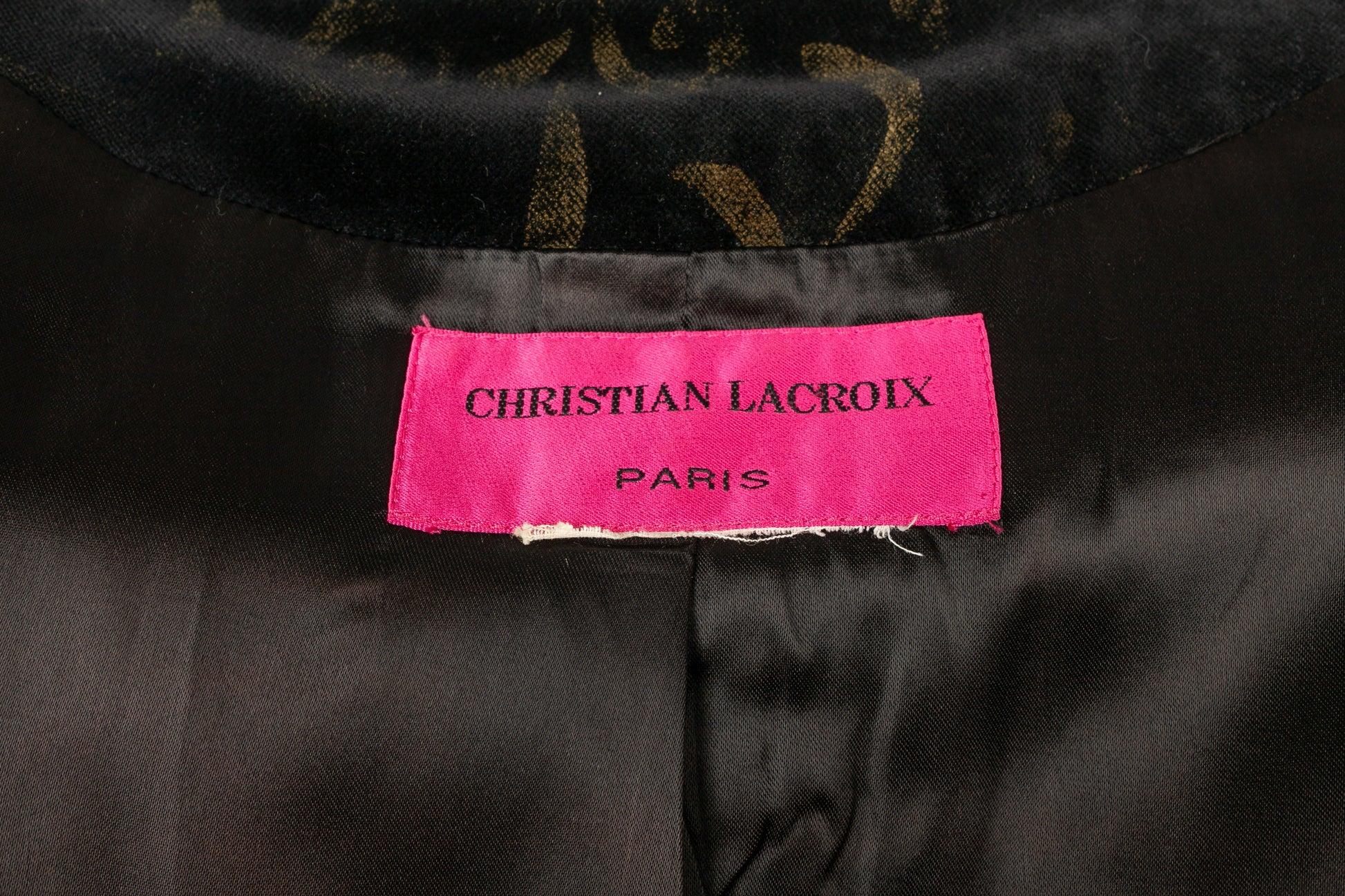 Christian Lacroix Costume jupe en velours noir cousu en vente 6