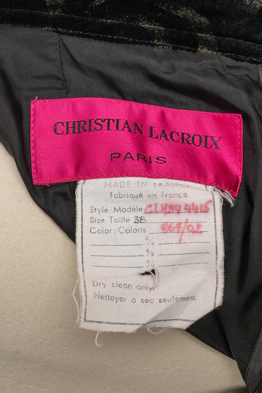 Christian Lacroix Costume jupe en velours noir cousu en vente 7
