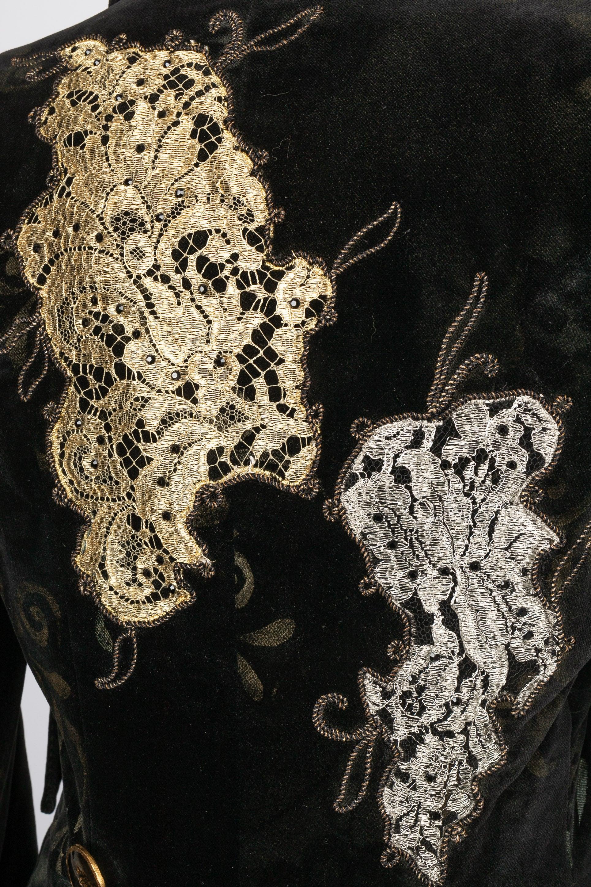 Christian Lacroix Black Velvet Skirt Suit Sewn For Sale 3