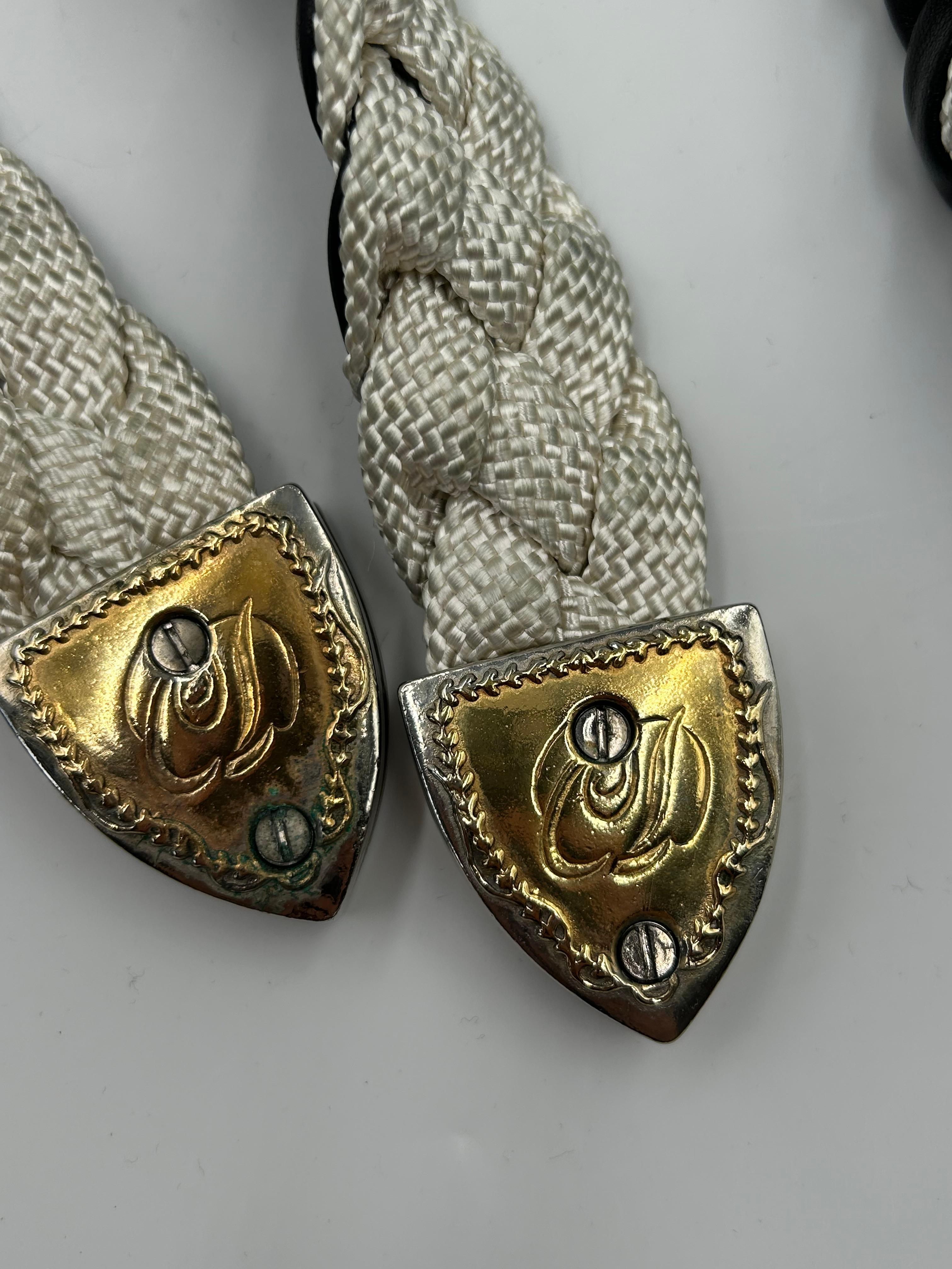 Christian Lacroix Schwarz-Weißer Seilgürtel im Angebot 1