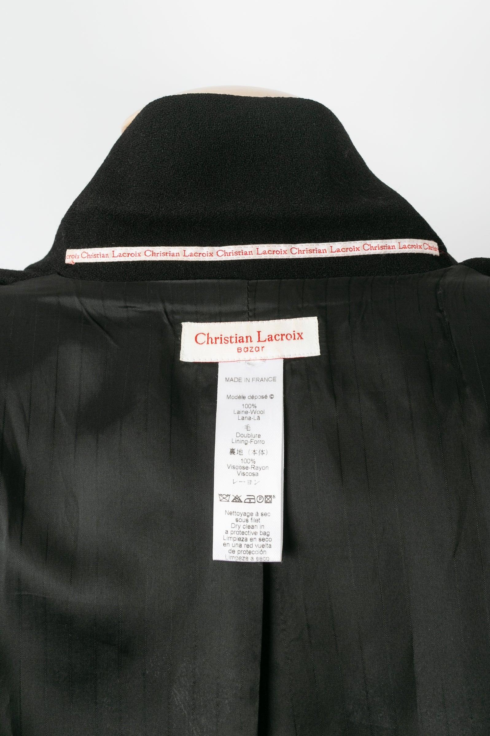 Christian Lacroix Black Wool Blazer Jacket For Sale 4