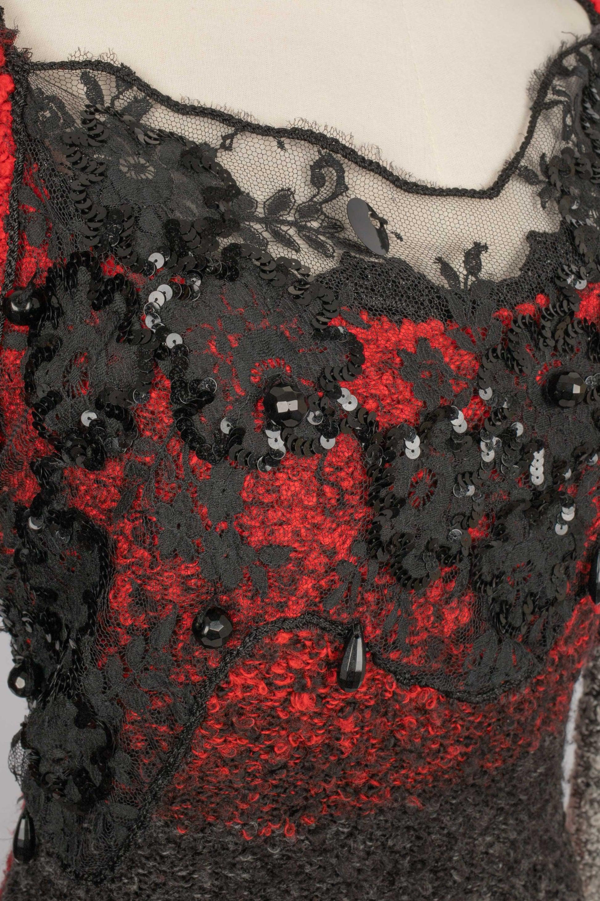 Christian Lacroix Top a maniche lunghe in misto lana in vendita 3