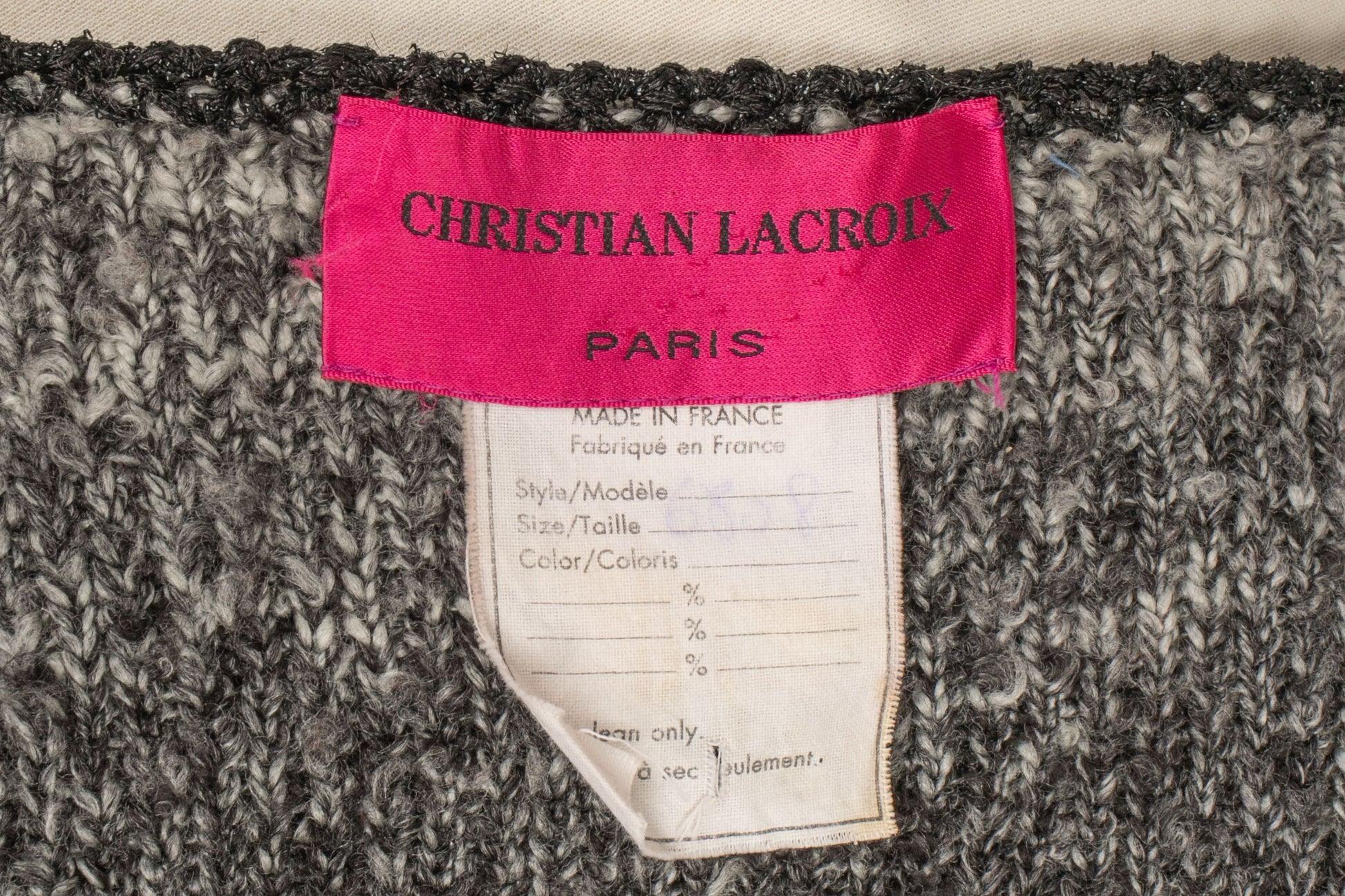 Christian Lacroix Top a maniche lunghe in misto lana in vendita 4