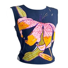 Christian Lacroix Blusa Seda Pintada a Mano Alta Costura Numerada Vintage Años 90 S
