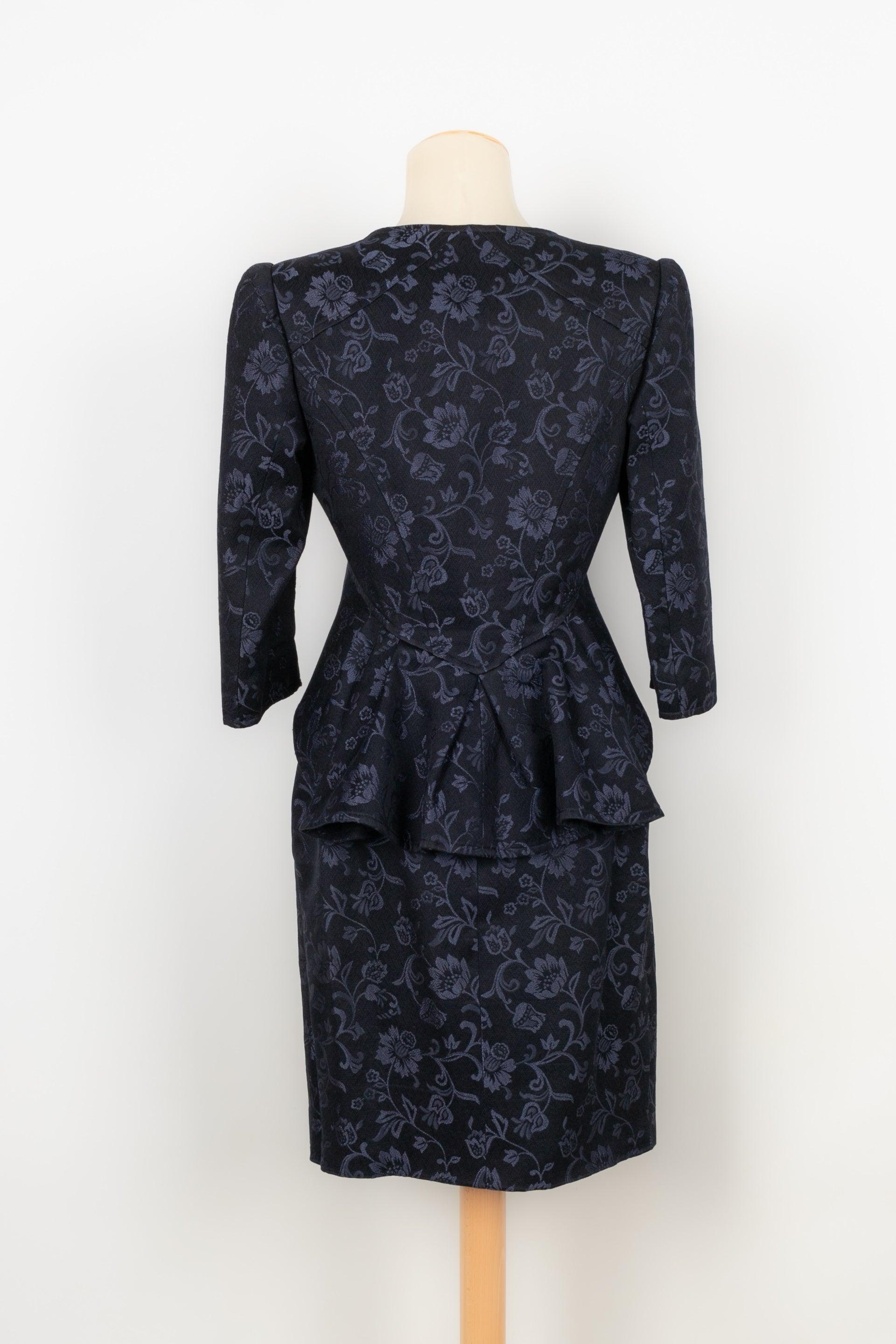 Christian Lacroix Blue Skirt Suit Set In Excellent Condition For Sale In SAINT-OUEN-SUR-SEINE, FR