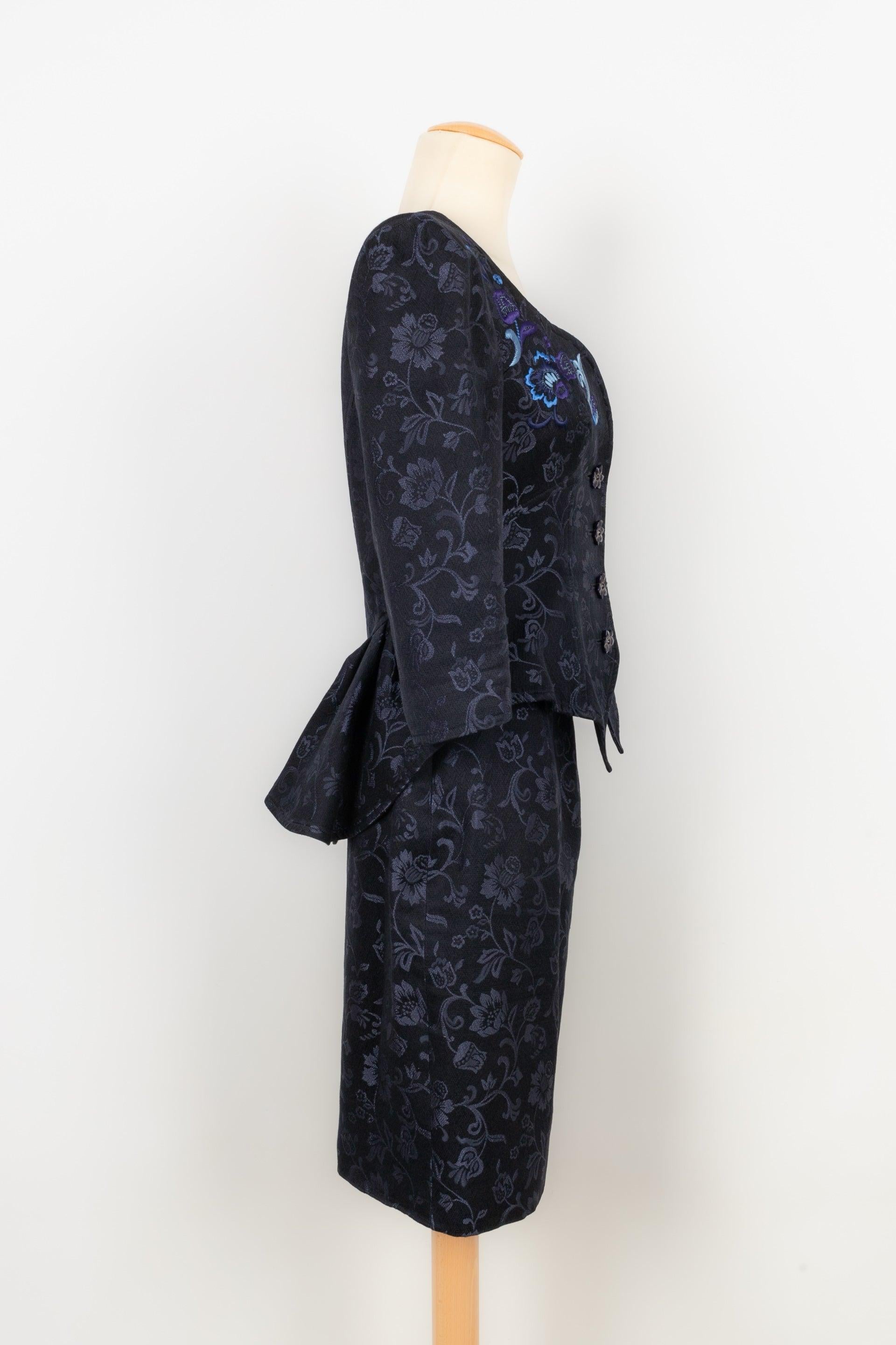 Women's Christian Lacroix Blue Skirt Suit Set For Sale