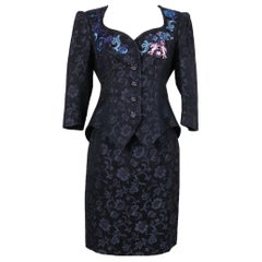 Ensemble tailleur jupe bleu de Christian Lacroix