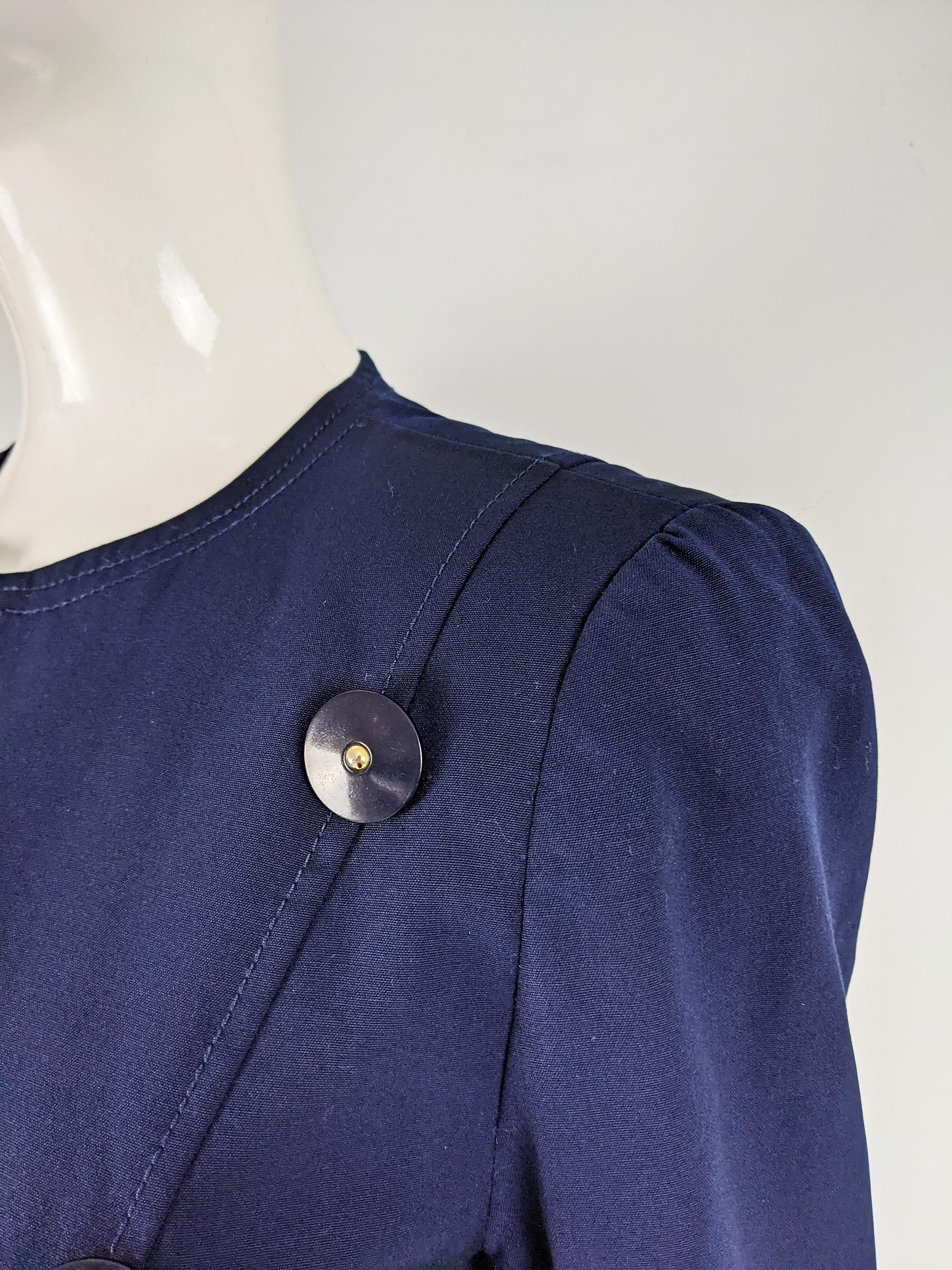 Christian Lacroix Blue Womens Fitted Wool Blazer In Good Condition In Doncaster, South Yorkshire