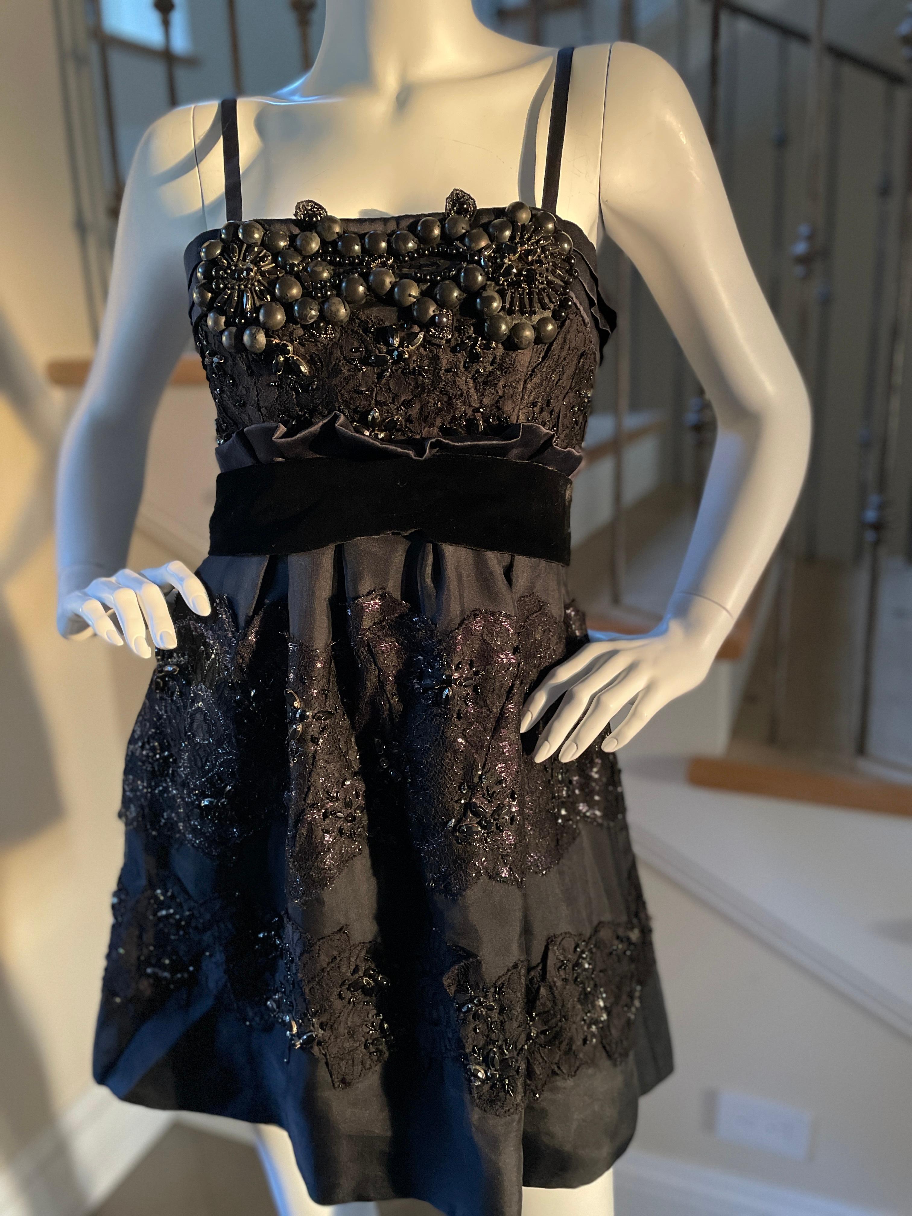Christian Lacroix Boldly Embellished Vintage Little Black Cocktail Dress For Sale 6