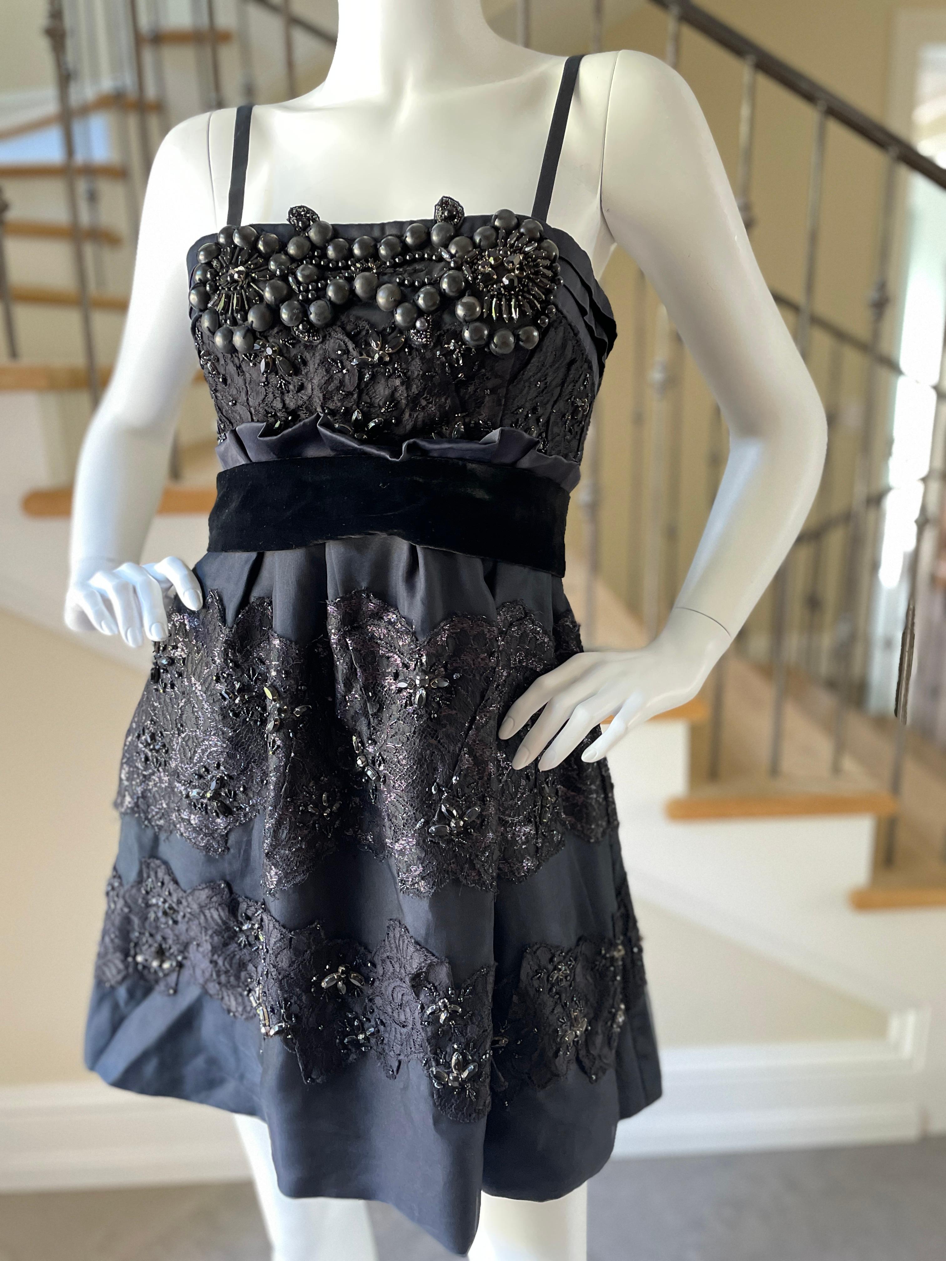 Christian Lacroix Boldly Embellished Vintage Little Black Cocktail Dress For Sale 3