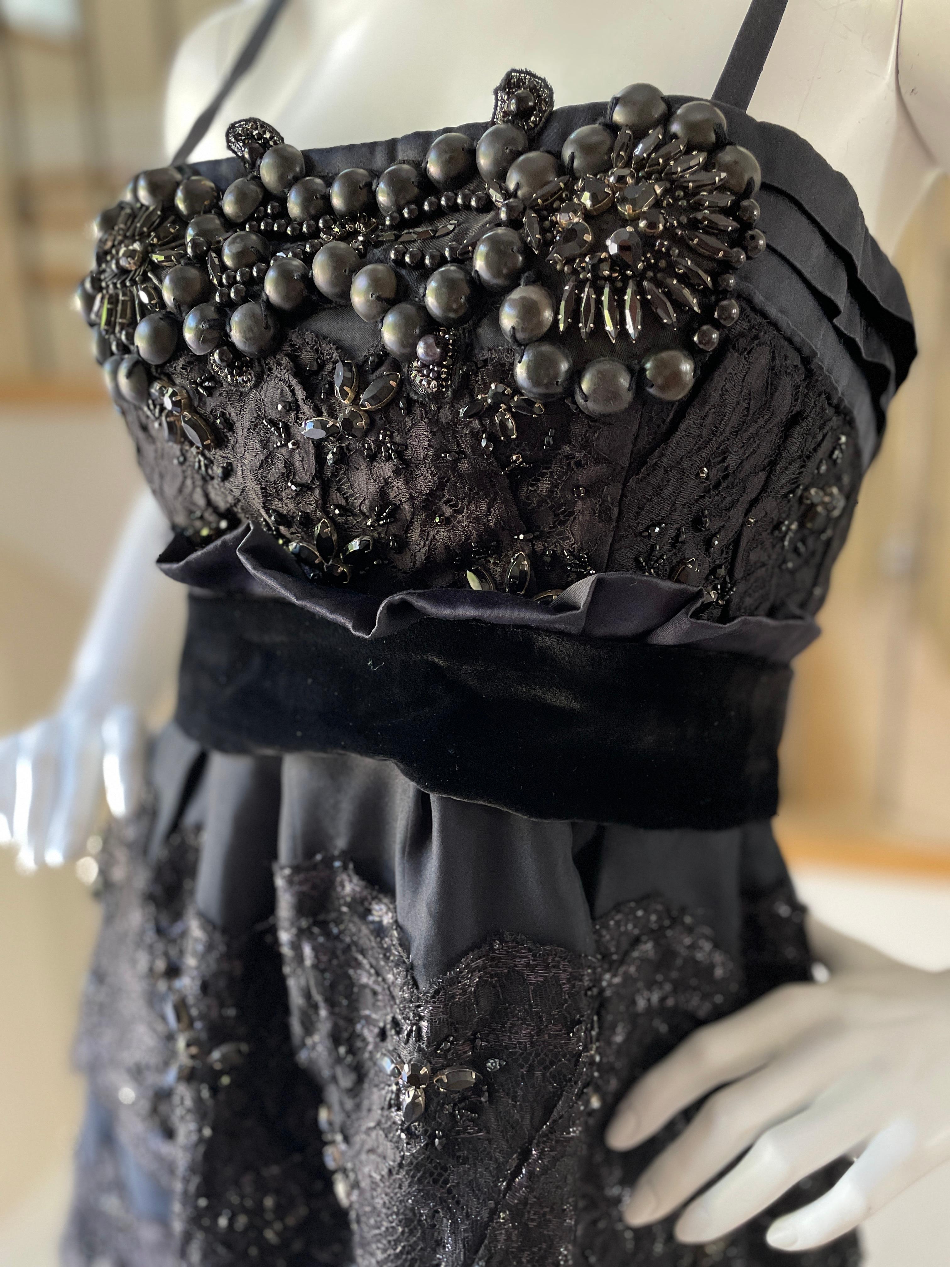 Christian Lacroix Boldly Embellished Vintage Little Black Cocktail Dress For Sale 4
