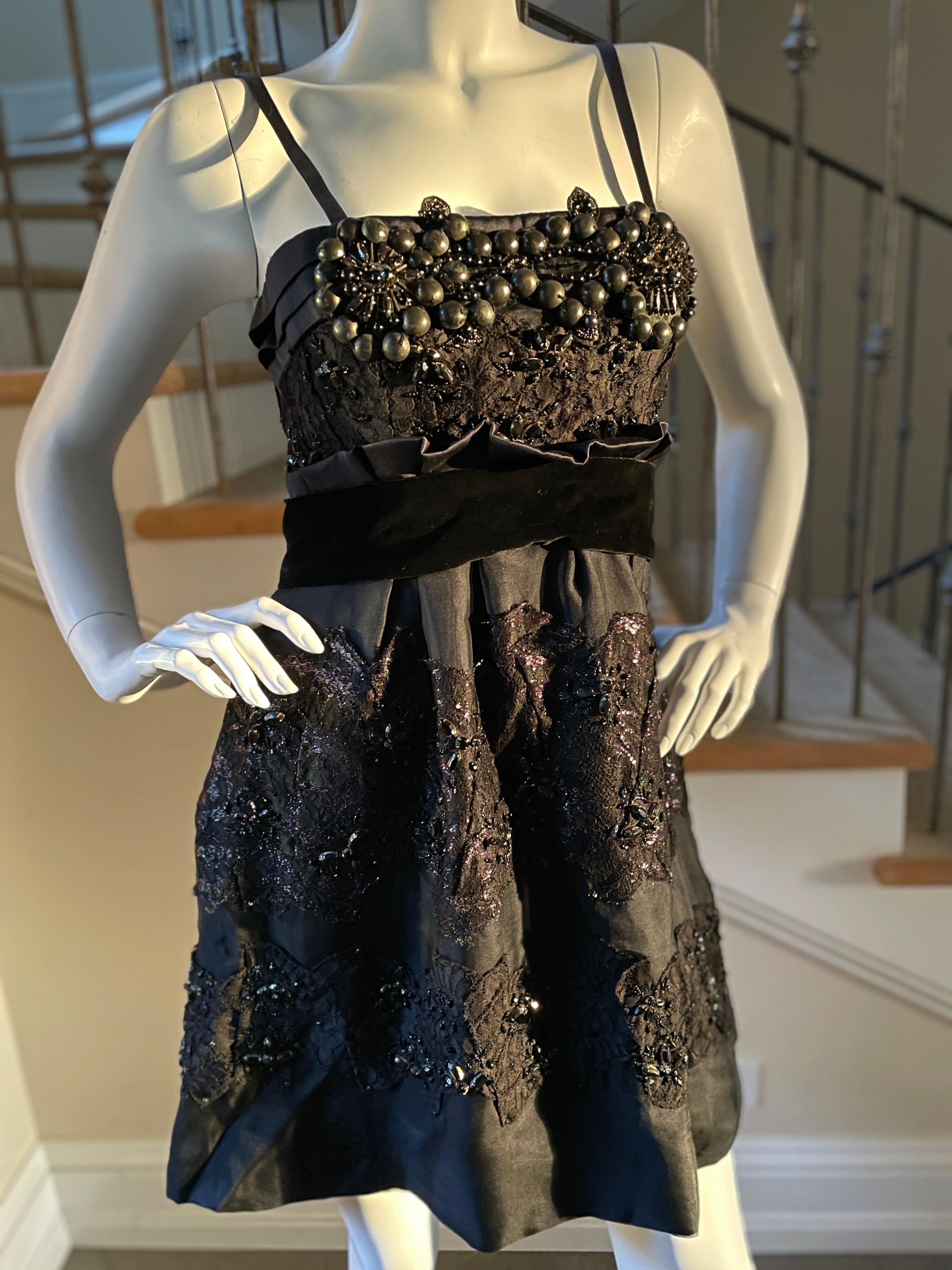 Christian Lacroix Boldly Embellished Vintage Little Black Cocktail Dress For Sale 5