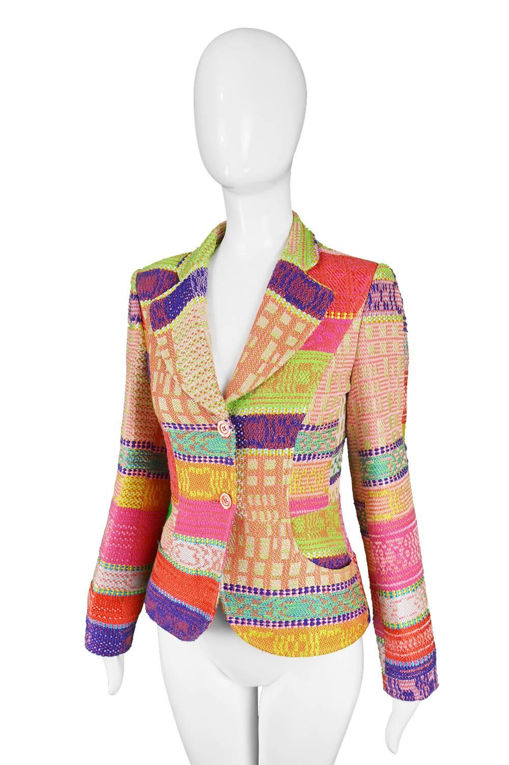 Christian Lacroix Brightly Multicolored Woven Tapestry Women S Blazer Jacket At 1stdibs