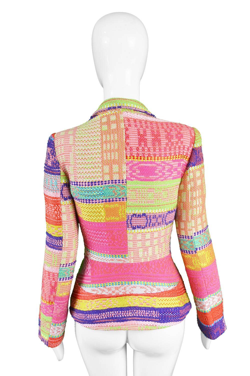 Christian Lacroix Brightly Multicolored Woven Tapestry Women's Blazer Jacket 1