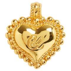 Christian Lacroix Broche Pendentif 1995s Iconic Golden Heart Pendant and Brooch