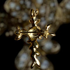 Christian Lacroix brooch and pendant cross mini pearls beads swarosky