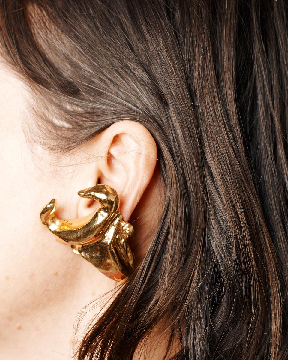 Christian Lacroix Bull Head Clip-On Earrings For Sale 6
