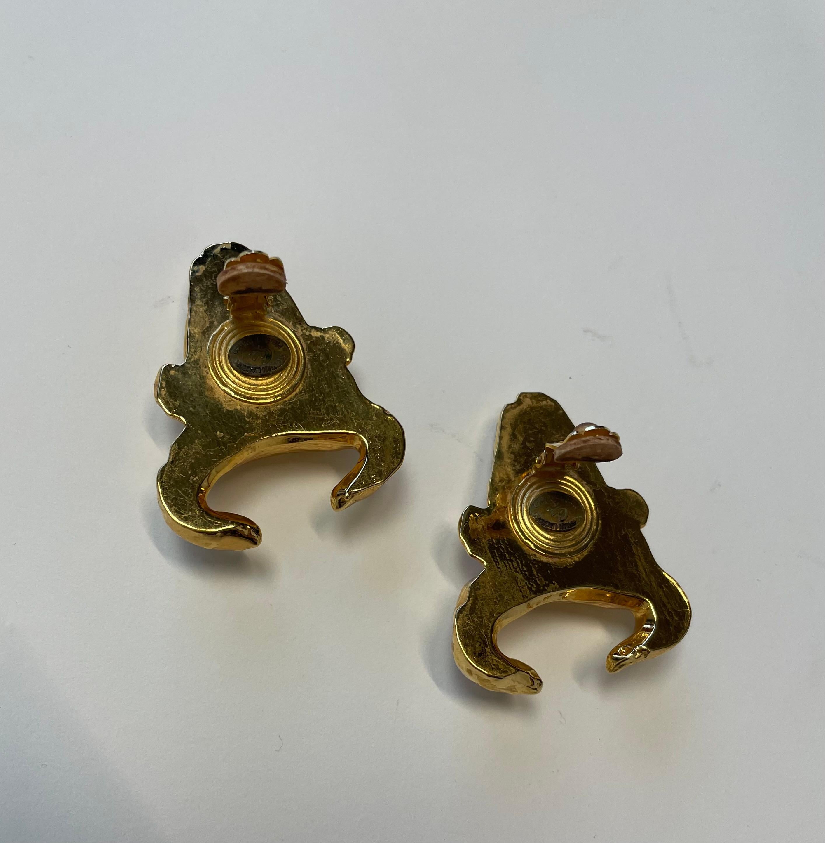 Christian Lacroix Bull Head Clip-On Earrings For Sale 4