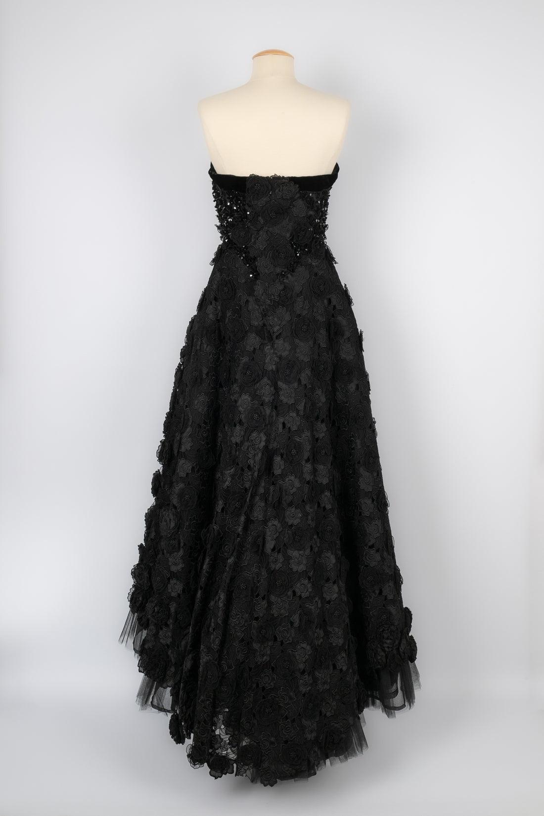 Black Christian Lacroix Bustier Dress Haute Couture